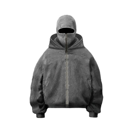 American Washed Y2K Street Zipper Sweater—-1773 - TALKLESSFASHION