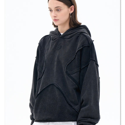 Vintage washed Deconstructed hoodie