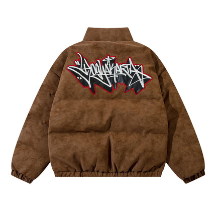 Embroidered Street Letter Cotton-padded Jacket—-4390 - TALKLESSFASHION