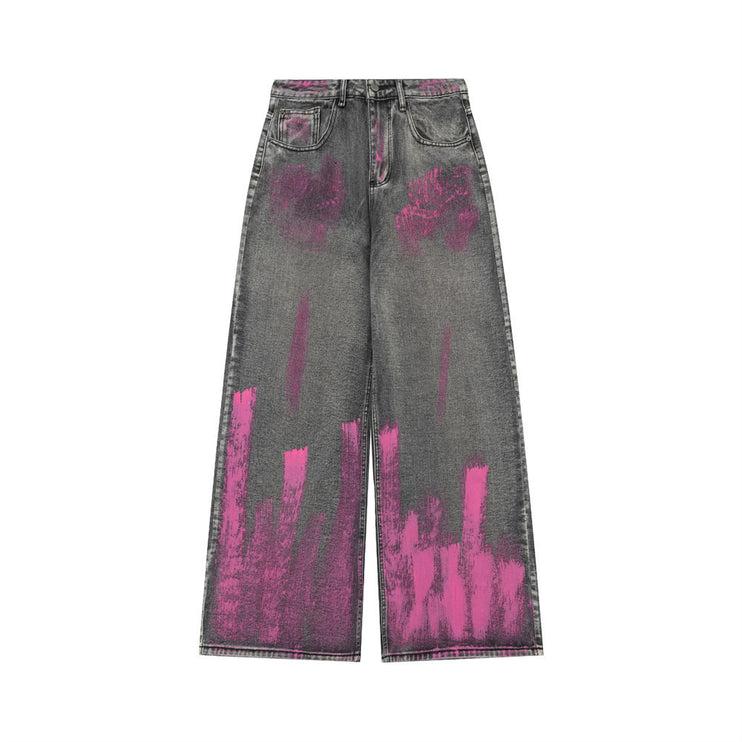 Inkjet Printed Wide Leg Jeans —2433 - TALKLESSFASHION