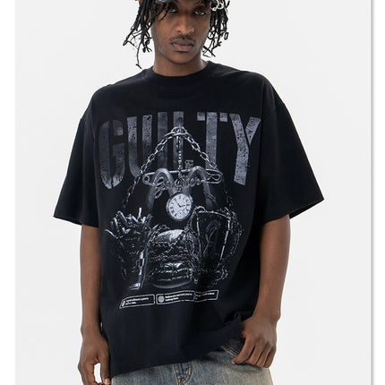 Retro vintage street Printing T-Shirt —- 7091