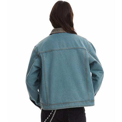 American retro simple loose Unisex jacket—-7085