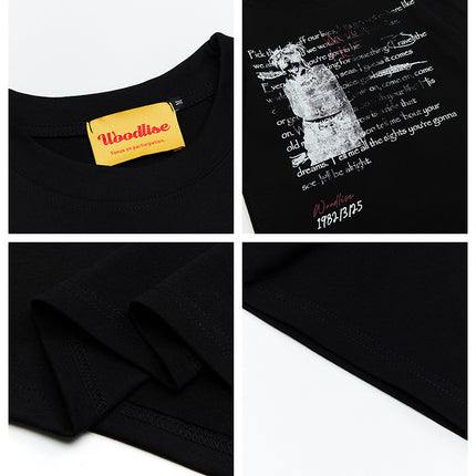 Design Pure Cotton Hip Hop High Street Retro Loose Short Sleeve T-shirt Men - TALKLESSFASHION