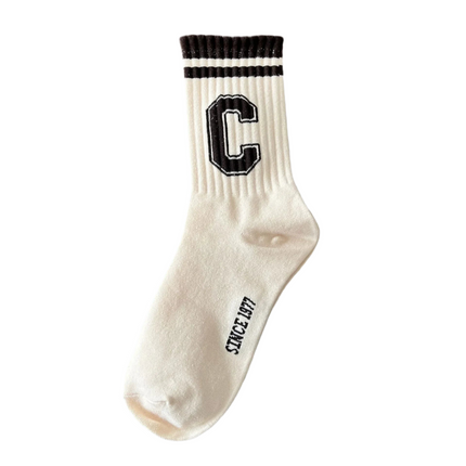 1/5/8 Alphanumeric Pattern Socks-----3234 - TALKLESSFASHION