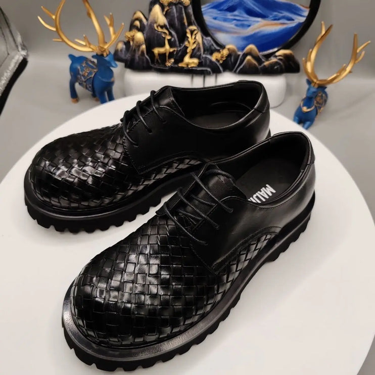 Woven Pattern Space-Up Shoes -----7181 - TALKLESSFASHION
