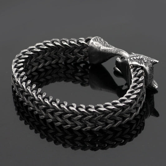 Black Wolf Head Chain Hand ---4522 - TALKLESSFASHION