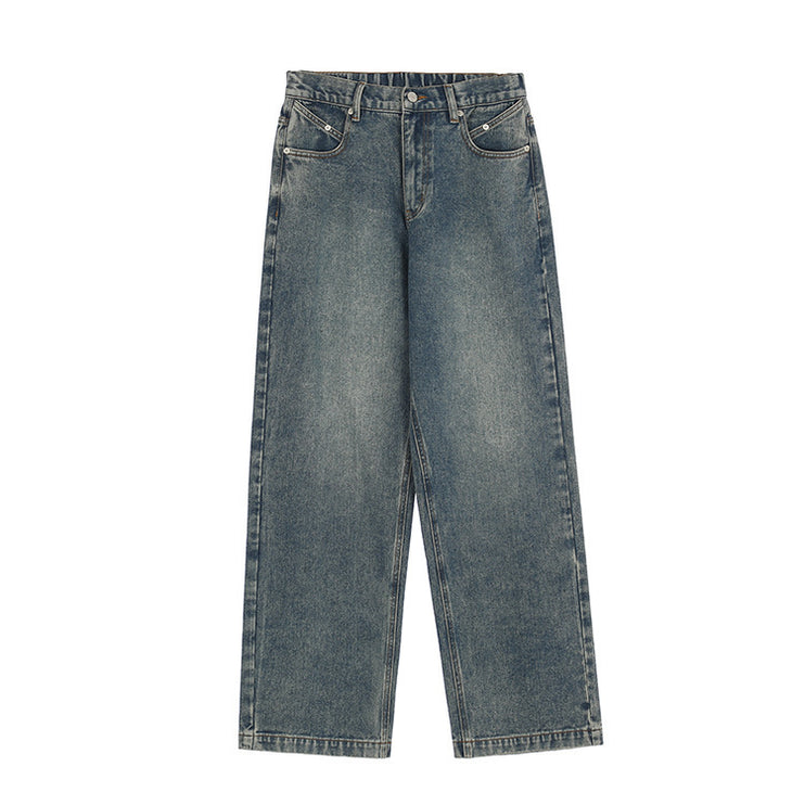 Women's American Style Loose Wide Leg Dark Blue Jeans - TALKLESSFASHION
