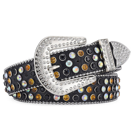 Men Women Alloy Belt Punk Rock Rivet Rhinestone - TALKLESSFASHION
