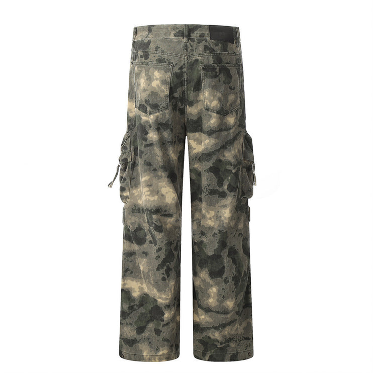Mountain Outdoor Multi-pocket Workwear Tie-dye Camouflage Pants Men - TALKLESSFASHION
