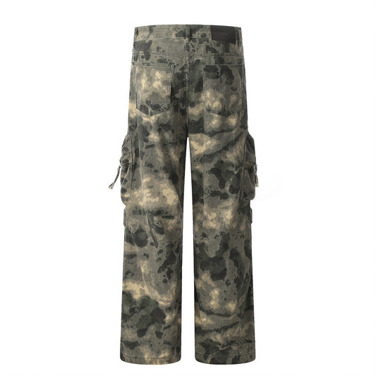 Mountain Outdoor Multi-pocket Workwear Tie-dye Camouflage Pants Men - TALKLESSFASHION