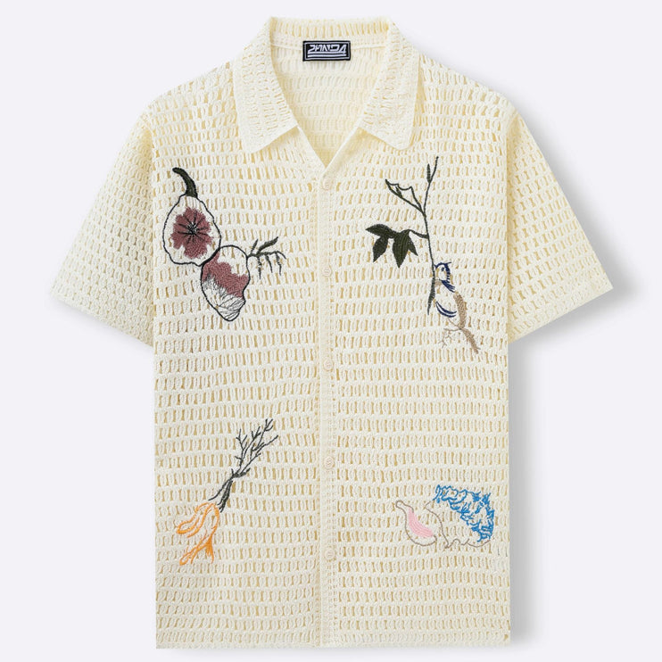 Embroidery Knitwear Short Sleeve Shirt---5524 - TALKLESSFASHION
