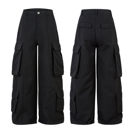 Retro Spring Black Cargo Pants—3855 - TALKLESSFASHION