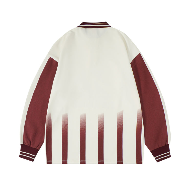 Retro Alphabet Striped Long Sleeve Shirt—4022 - TALKLESSFASHION