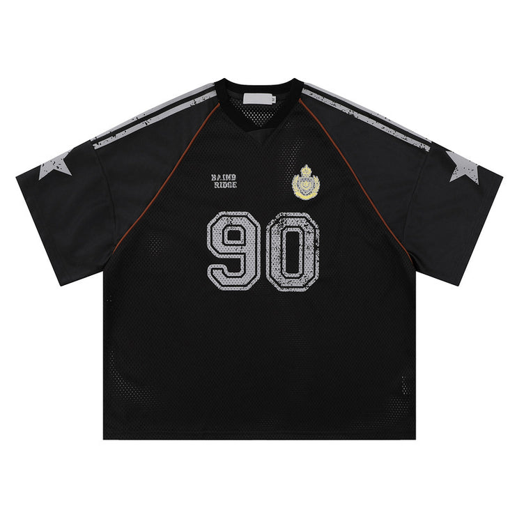 Graffiti Star Badge-style Loose Short-sleeved T-shirt For Men - TALKLESSFASHION