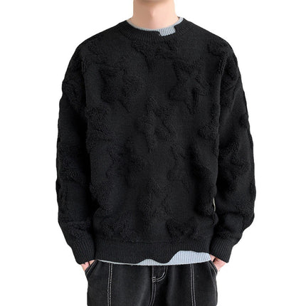 Faux Double Round Neck Sweater—-7379 - TALKLESSFASHION