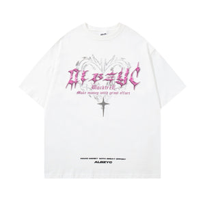 Retro Design Printed Round Neck Short Sleeve T-shirt - TALKLESSFASHION