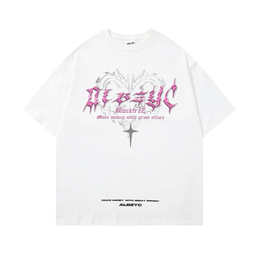 Retro Design Printed Round Neck Short Sleeve T-shirt - TALKLESSFASHION