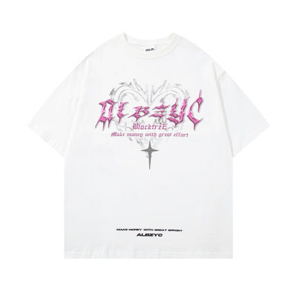 Retro Design Printed Round Neck Short Sleeve T-shirt - TALKLESSFASHION