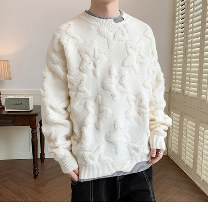 Faux Double Round Neck Sweater—-7379 - TALKLESSFASHION