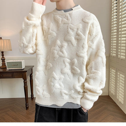Faux Double Round Neck Sweater—-7379 - TALKLESSFASHION