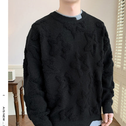 Faux Double Round Neck Sweater—-7379 - TALKLESSFASHION
