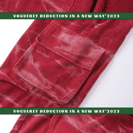 Corduroy Multi-pocket Casual Wide-leg Pants - TALKLESSFASHION