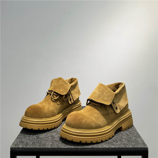 Retro Distressed Worker All-match Thick-soled Two-way Boots - TALKLESSFASHION