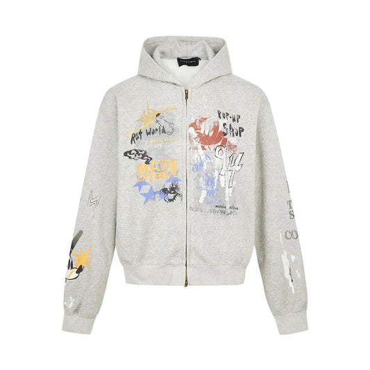 Vintage Zipper Hooded Sweatshirt Hoodies - TALKLESSFASHION