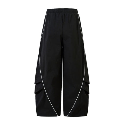 White stripes Black sweatpant—-7054