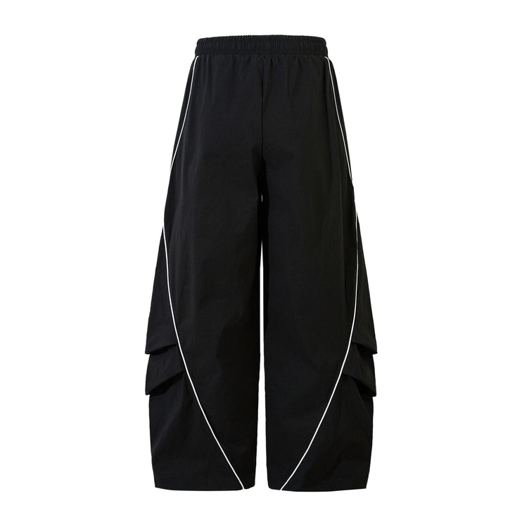 White stripes Black sweatpant—-7054