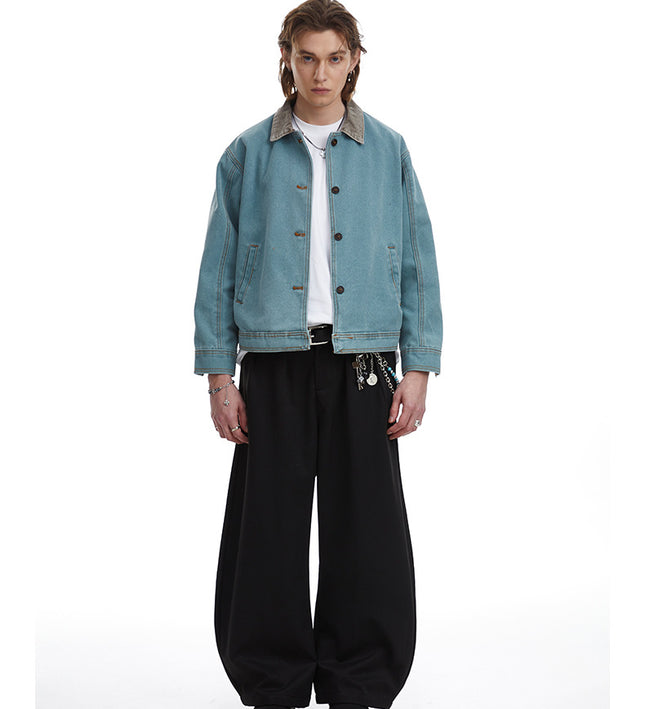 American retro simple loose Unisex jacket—-7085