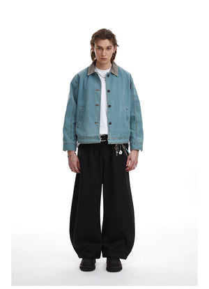American retro simple loose Unisex jacket—-7085