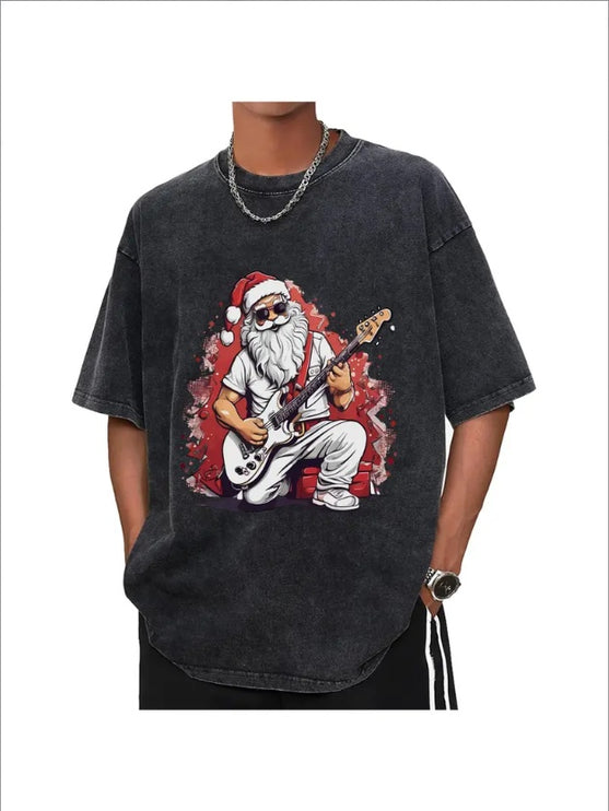 Santa Printed T-Shirt—-7451 - TALKLESSFASHION