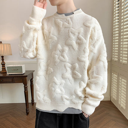 Faux Double Round Neck Sweater—-7379 - TALKLESSFASHION