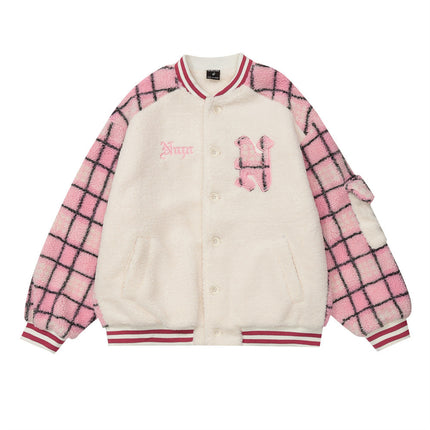 Patchwork Plaid Lamb Wool jacket---3622 - TALKLESSFASHION