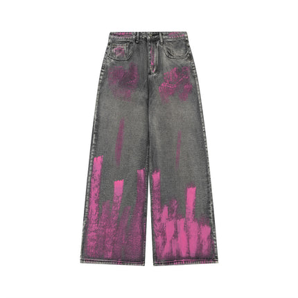 Inkjet Printed Wide Leg Jeans —2433 - TALKLESSFASHION
