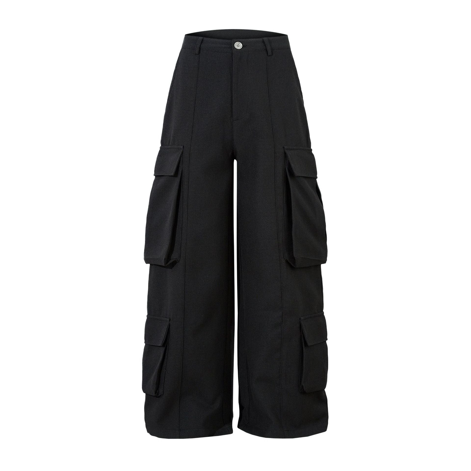 Retro Spring Black Cargo Pants—3855 - TALKLESSFASHION