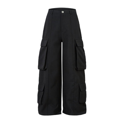 Retro Spring Black Cargo Pants—3855 - TALKLESSFASHION