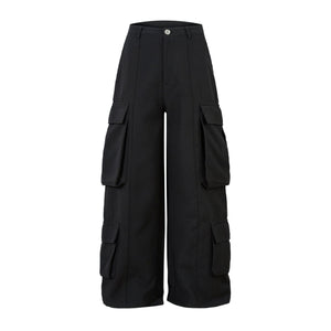 Retro Spring Black Cargo Pants—3855 - TALKLESSFASHION