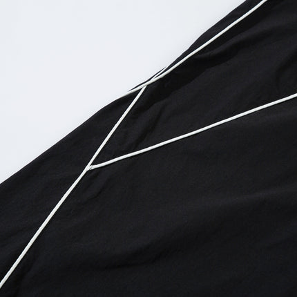 White stripes Black sweatpant—-7054
