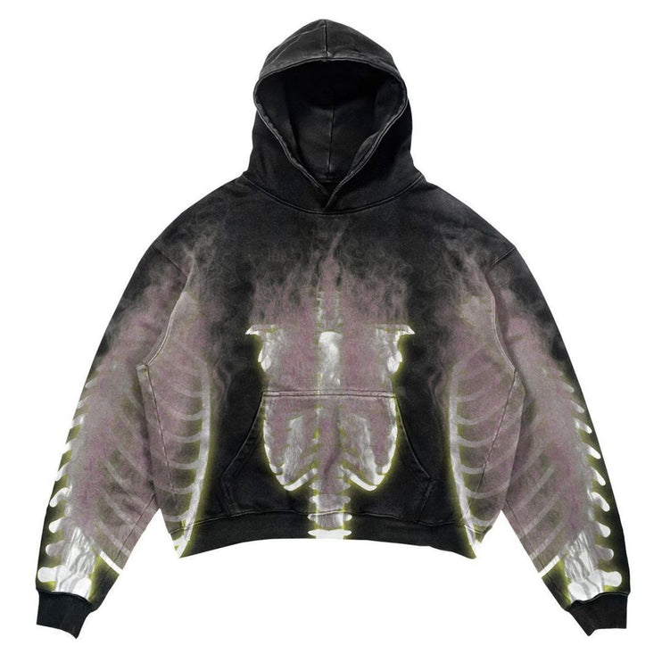 Skeleton Printed Zip Hoodie—-1895 - TALKLESSFASHION