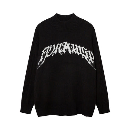 Letter Jacquard Sweater For Men - TALKLESSFASHION