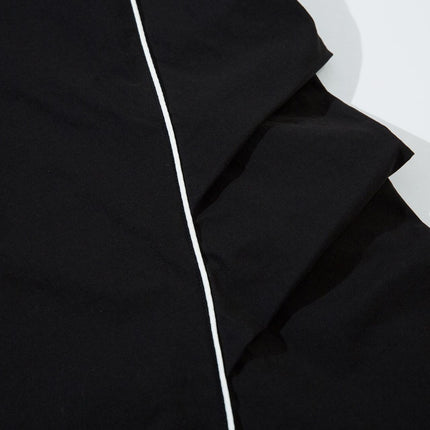 White stripes Black sweatpant—-7054