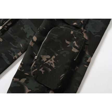New American Jungle Camouflage Amekaji Multi-pocket Design Casual Wide-leg Workwear Trousers - TALKLESSFASHION