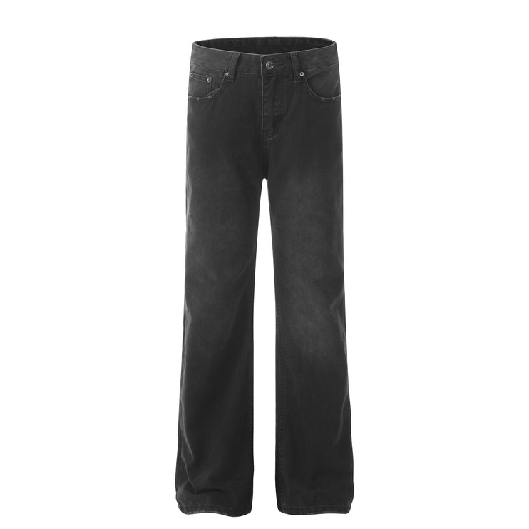 Retro Washed Distressed Straight Jeans—9079 - TALKLESSFASHION