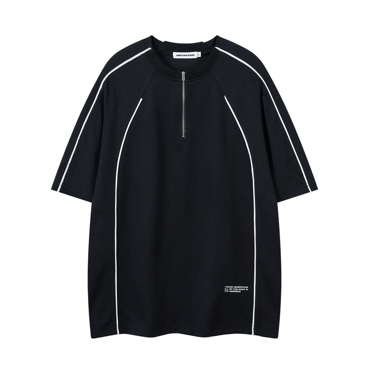 White strip zippers-Shirt —-7055