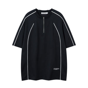 White strip zippers-Shirt —-7055