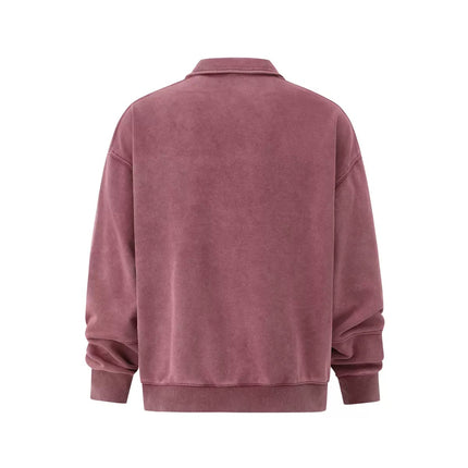 ASTRA Vintage Wash Polo Sweatshirt —7063