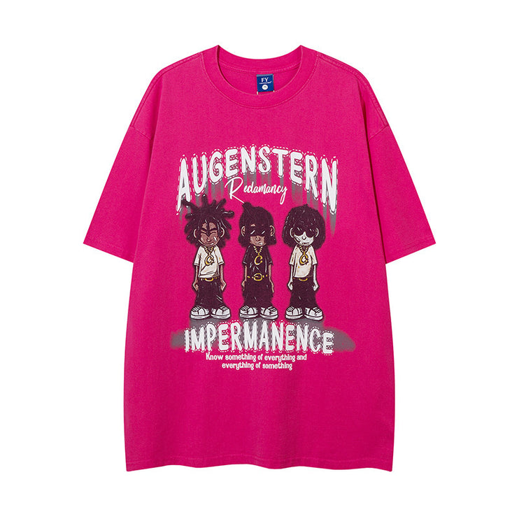 Personality Depressed Anime Print Short Sleeve Men - TALKLESSFASHION
