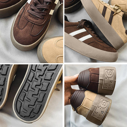 Leather Platform Casual Brown Men's Shoes - TALKLESSFASHION